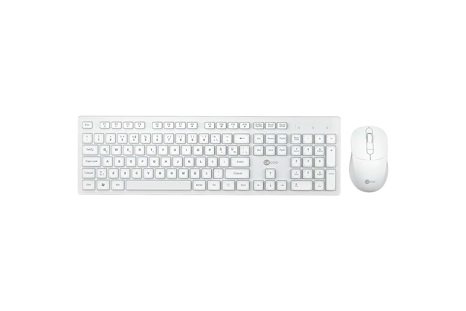 LENOVO LECOO KW201 KABLOSUZ TÜRKÇE BEYAZ Q KLAVYE & MOUSE SET