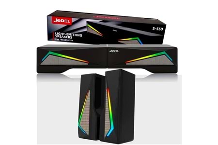 JEDEL S550 SOUND BAR USB + 3.5MM KABLOLU RGB MASAÜSTÜ - TV HOPARLÖR ( DİKEY/YATAK KULLANIM )