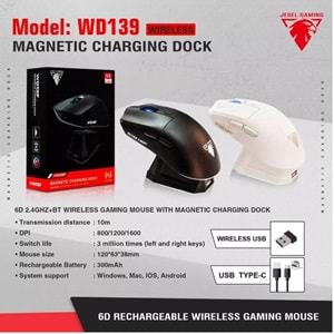 JEDEL WD139 1600 DPİ 6D KABLOSUZ+BT 2.4GHZ MOUSE RGB GAMİNG MAGNETİC CHARGİNG DOCK