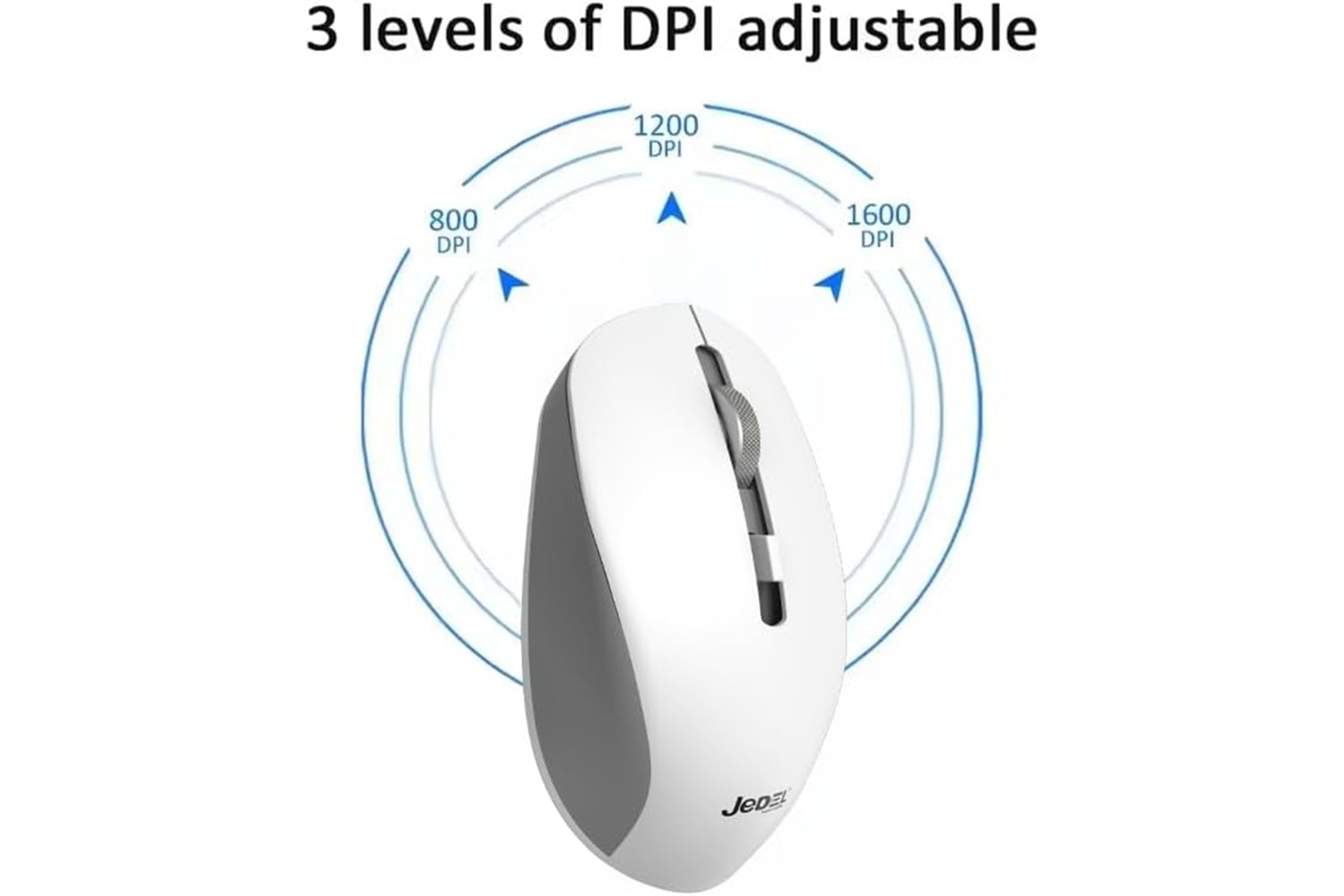 JEDEL WD156 1600 DPİ 4D BT 5.1 2.4GHZ + USB 1XAA BATTERY KABLOSUZ MOUSE(ON/OFF BUTTON)BEYAZ