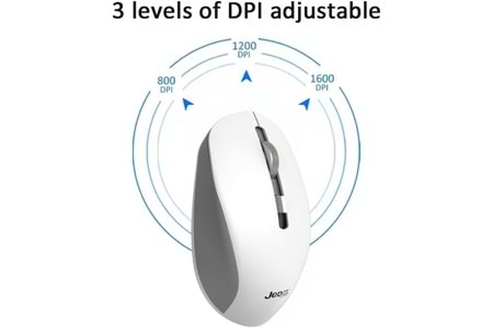 JEDEL WD156 1600 DPİ 4D BT 5.1 2.4GHZ + USB 1XAA BATTERY KABLOSUZ MOUSE(ON/OFF BUTTON)BEYAZ