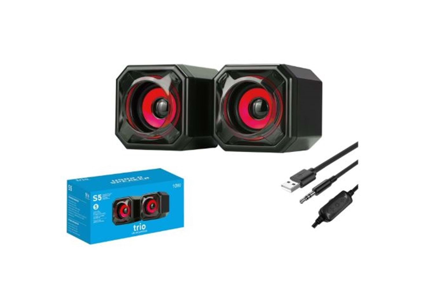 USB LEDLİ HOPARLÖR 1+1 S5 TRİO