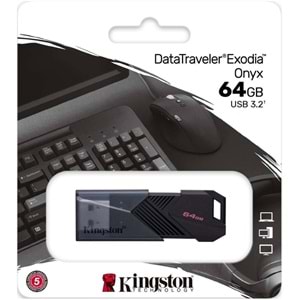 Kingston 64 GB Usb3.2 Gen 1 Datatraveler Exodıa Onyx DTXON/64GB USB Bellek