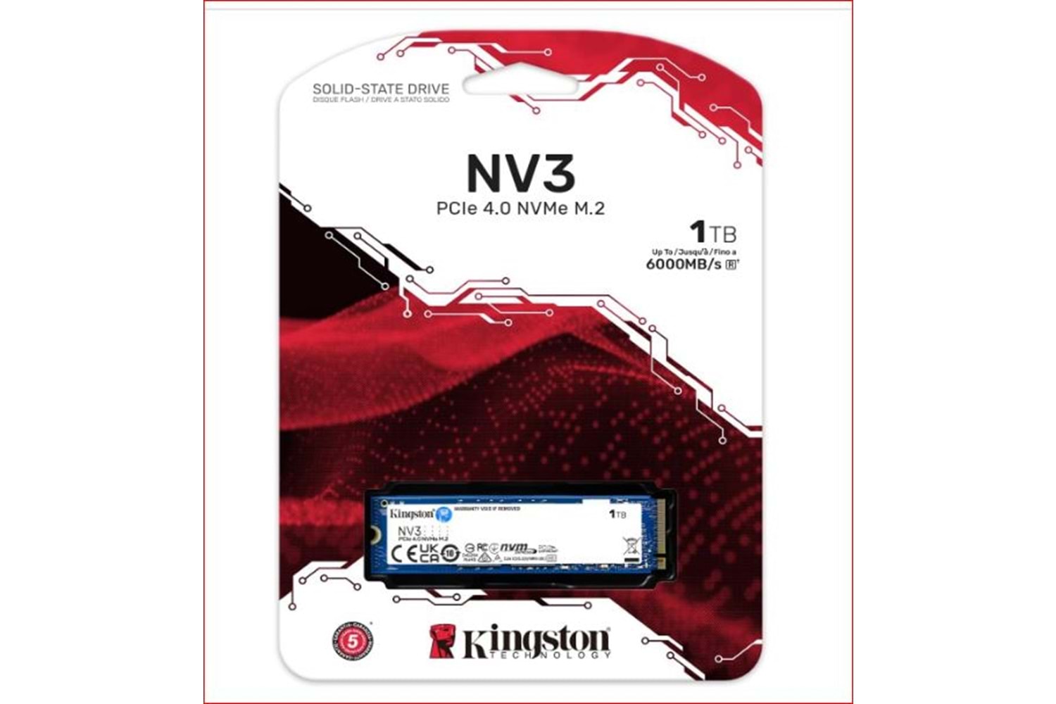KINGSTON SNV3S/1000G NV3 M.2 1TB (6000-4000MB/s) PCIe + NVMe SSD Disk