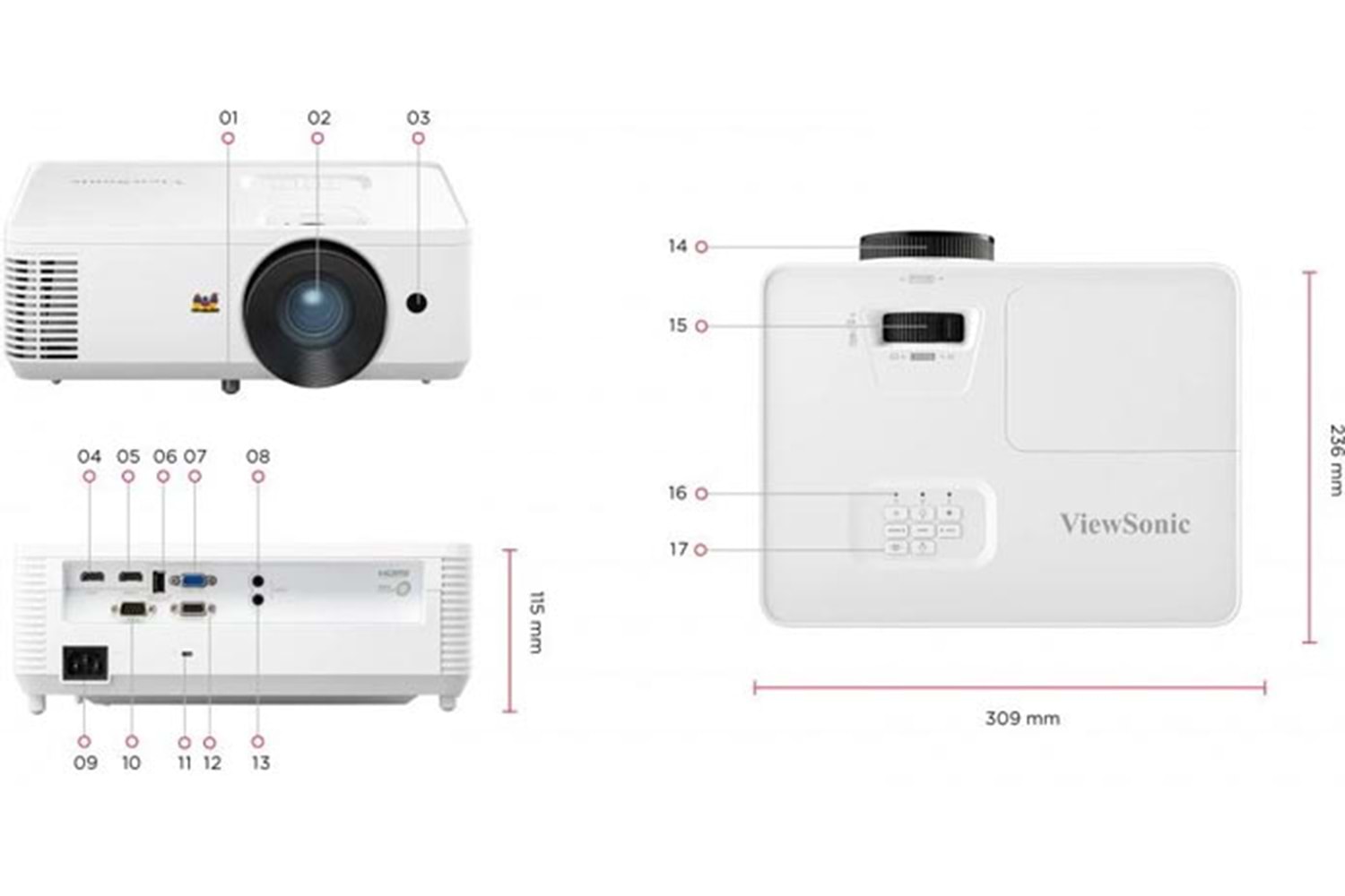 VIEWSONIC PA700W DLP WXGA(1280x800)4500AL 2xHDMI 1xVGA GIRIS/CIKIS 1x SES/GIRIS/CIKIS 1x USB TIP A 12.500:1 3W HOPARLOR SUPERCOLOR™PROJEKSIYON