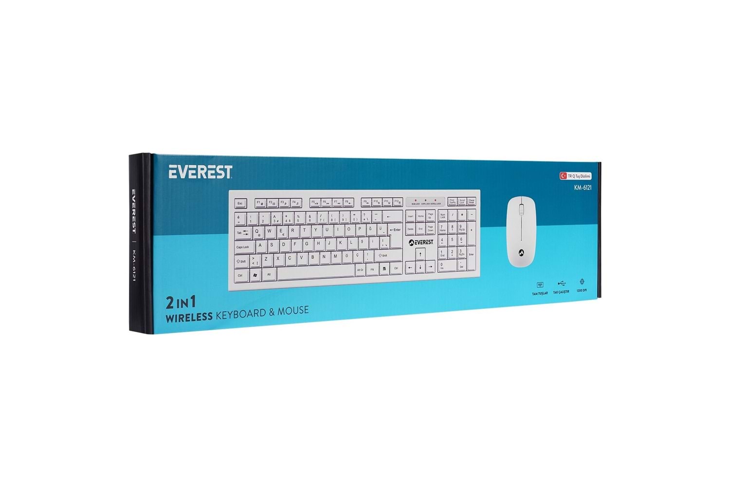 EVEREST BEYAZ KABLOSUZ KLAVYE MOUSE SET KM6121