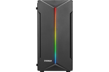 Everest SABER RGB Led Şeritli Peak 250W Akrilik Yan Panel M-ATX Mini-T Gaming Oyuncu Kasası