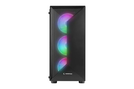 RAMPAGE TRI-ANGLE RGB 4X120MM FANLI MİDATX GAMİNG POWERSIZ OYUNCU KASASI