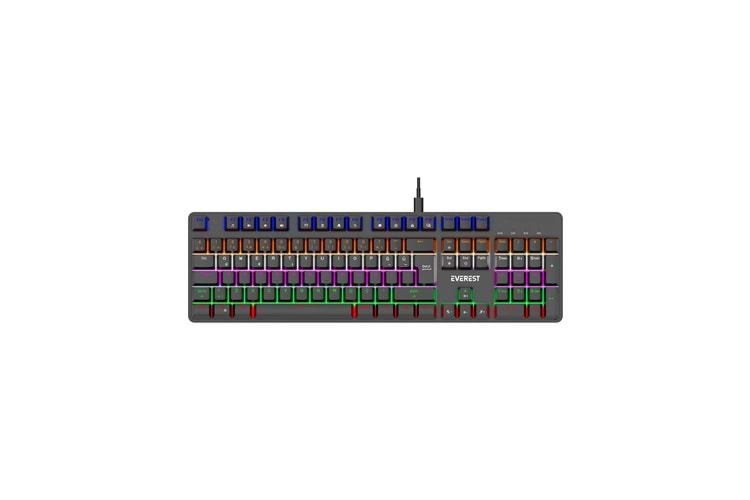 Everest KB-MK1 Lumos SİYAH USB Rainbow Aydınlatmalı Blue Switch Full Anti-Ghosting Mekanik Gaming Oyuncu Klavye