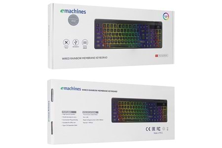 ACER EMACHINES IŞIKLI RGB 1.5M KABLOLU GAMİNG KLAVYE - EAK860