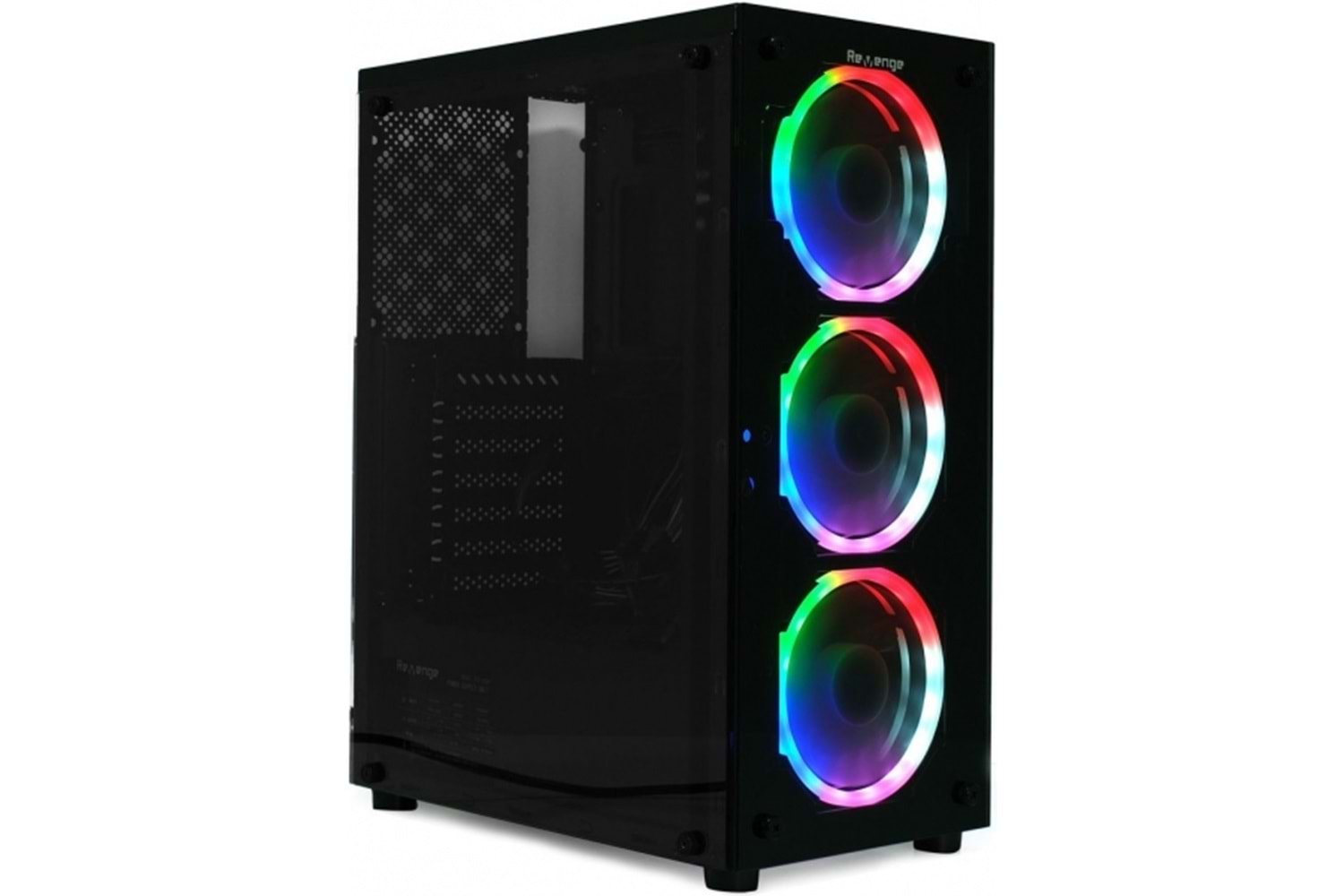 3 FANLI TEMPERLİ CAM AKRİLİK PANEL GAMİNG OYUNCU KASASI(POWERSIZ) - ( CLEAR )