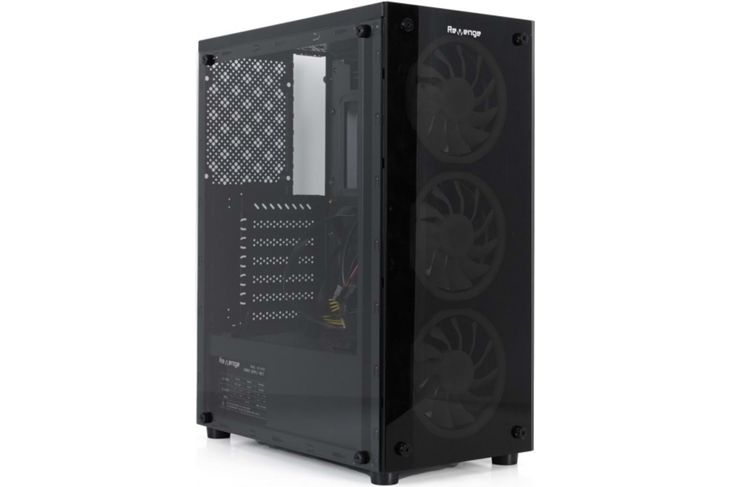3 FANLI TEMPERLİ CAM AKRİLİK PANEL GAMİNG OYUNCU KASASI(POWERSIZ) - ( CLEAR )