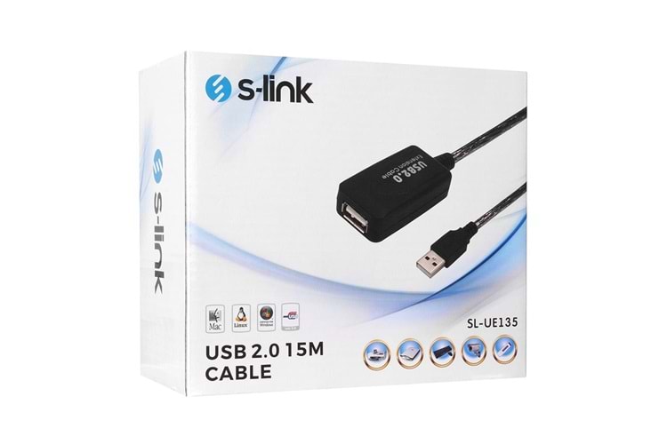 S-LİNK USB 2.0 15M USB UZATMA KABLOSU SL-UE135