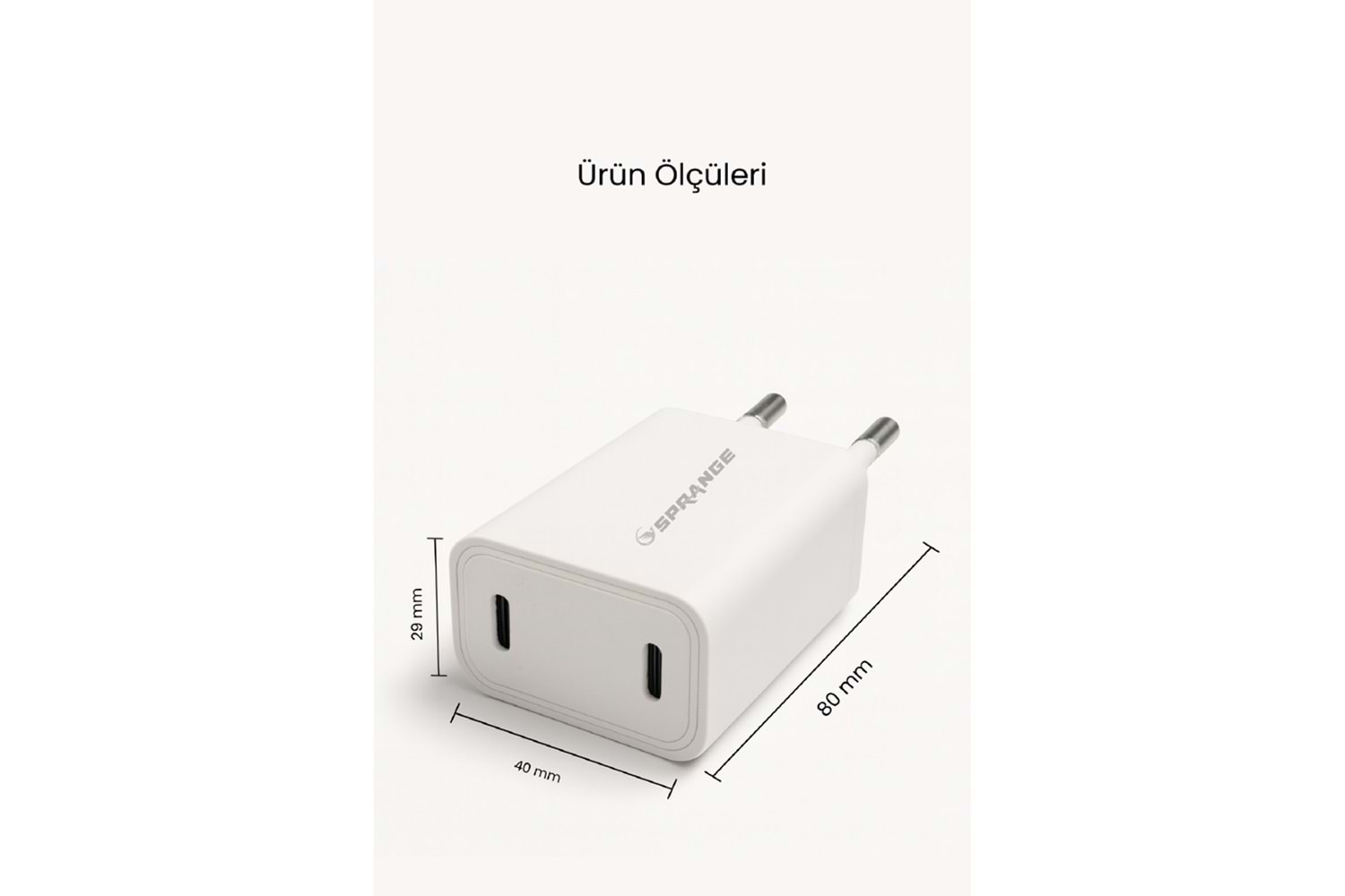 SPRANGE PLT-27 27W USB-L / USB-C PD Şarj Başlık Lightning – USB-C Data & Şarj Kablo