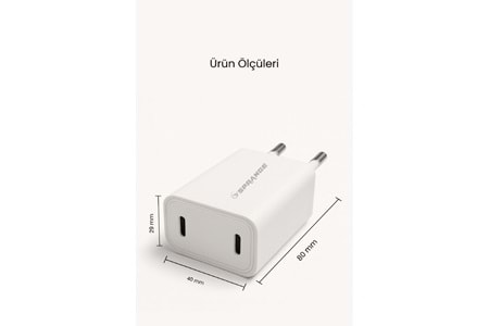 SPRANGE PLT-27 27W USB-L / USB-C PD Şarj Başlık Lightning – USB-C Data & Şarj Kablo