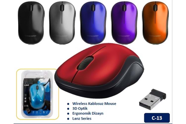 KABLOSUZ MOUSE C13 2.4 GHZ