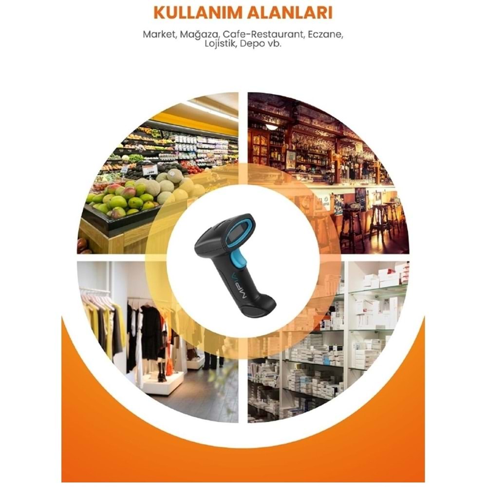 MPIA BS-2 KABLOSUZ 1D/2D STANDLI BARKOD & KAREKOD OKUYUCU