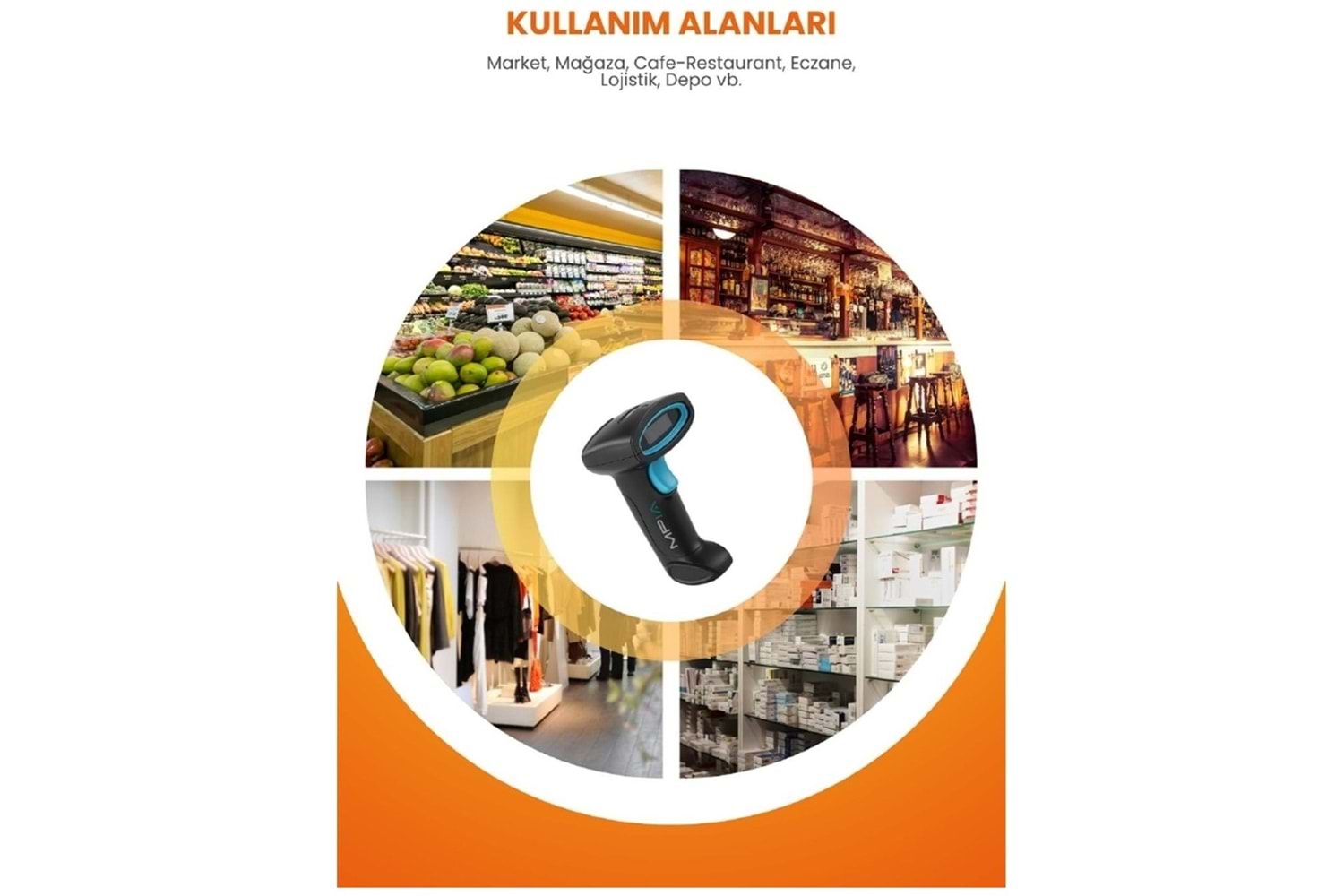 MPIA BS-2 KABLOSUZ 1D/2D STANDLI BARKOD & KAREKOD OKUYUCU