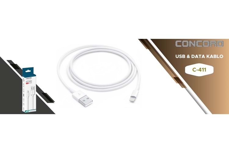 LIGHTNING USB 1M kablo 1A C411 C-411