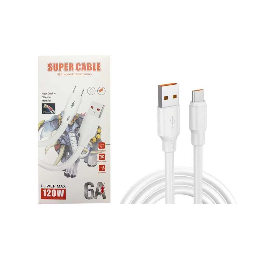 Platoon PL-8848 120W 6A 2M Süper Hızlı Data Şarj Kablosu Type-c