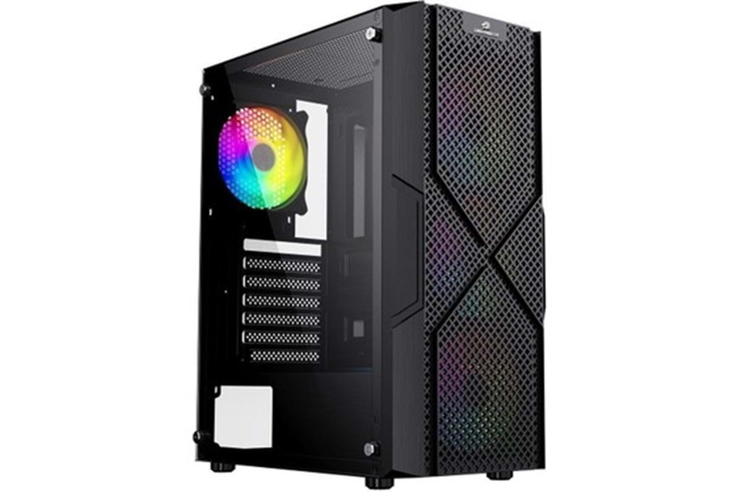 OYUNCU KASA USB 3.0, ATX Mesh Panel, Dahili 4 RGB Fanlı (3 Ön 1 Arka) , Siyah Oyuncu Kasası (PSU yok) GameBooster