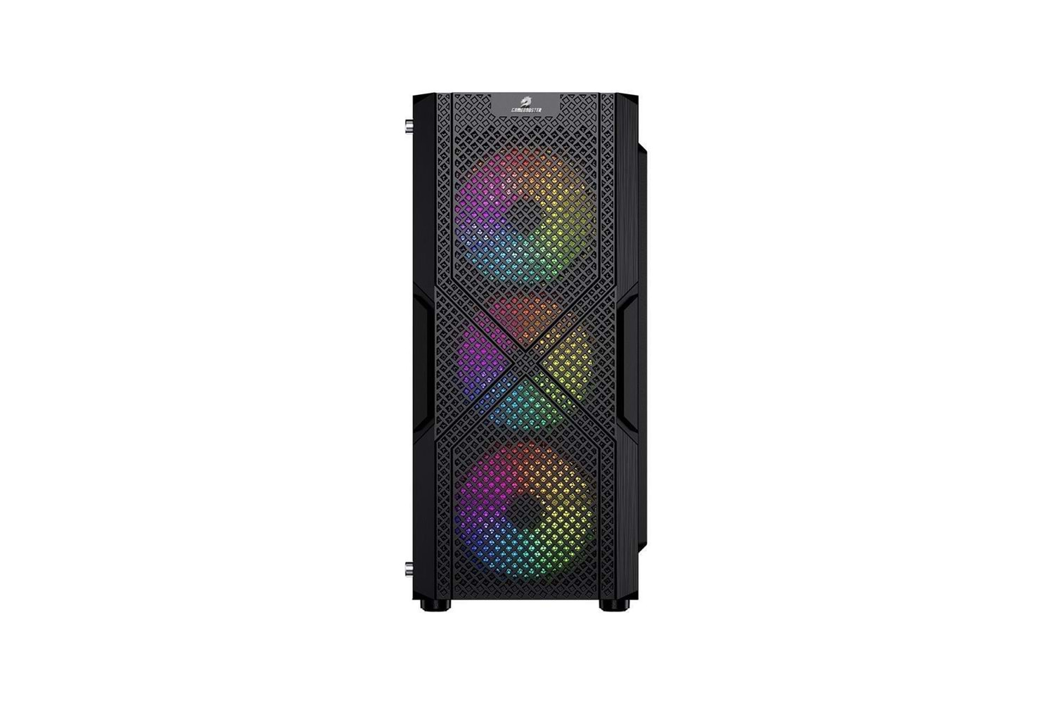 OYUNCU KASA USB 3.0, ATX Mesh Panel, Dahili 4 RGB Fanlı (3 Ön 1 Arka) , Siyah Oyuncu Kasası (PSU yok) GameBooster