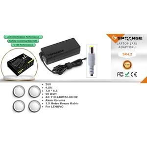 20v 4.5A 7.9*5.5 LENOVO KALIN UÇ NB ADAPTÖR SRL2 SPRANGE