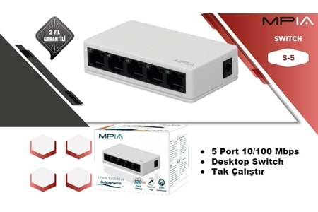 5 Port 10/100 Mbps SWITCH MPIA S5 S-5