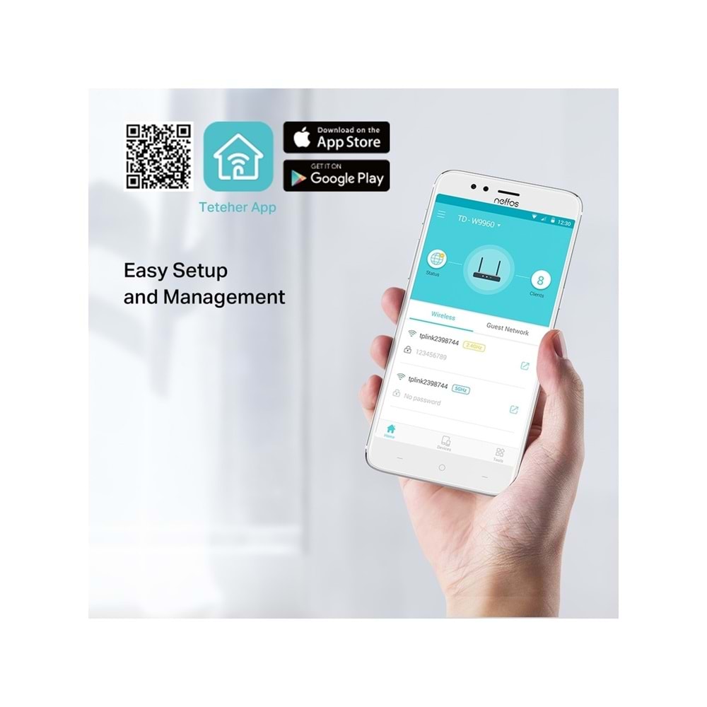 TP-LINK TD-W9960 WIFI 4 VDSL/ADSL 2 ANTEN 300 MBPS 4PORTLU DUAL BAND MODEM ROUTER