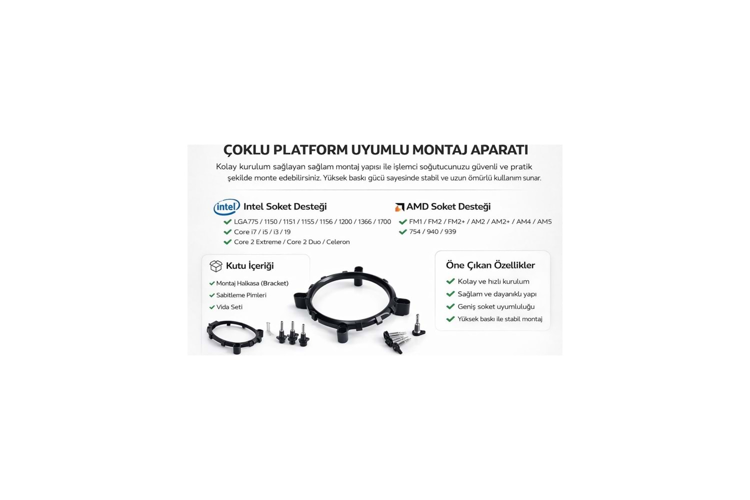 AKTUF AK2X RAİNBOW 2 BAKIR BORULU AMD/İNTEL KULE TİPİ YÜKSEK İŞLEMCİ SOĞUTUCUSU SİYAH