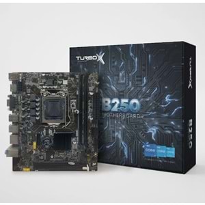 Turbox H110 ( B250) Sata Ddr4 2400MHz Usb 3.0 Vga Hdmi Ses G.Lan 1151P 6.7.8.9 Gen Anakart