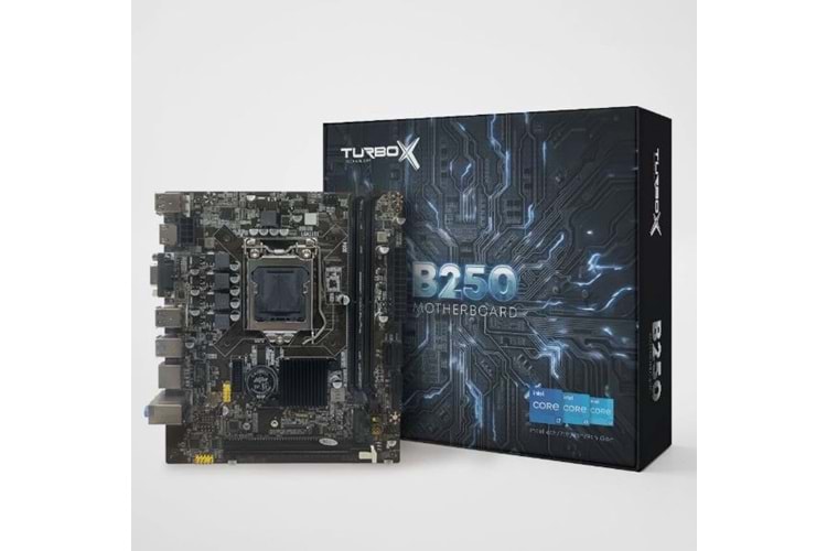 Turbox H110 ( B250) Sata Ddr4 2400MHz Usb 3.0 Vga Hdmi Ses G.Lan 1151P 6.7.8.9 Gen Anakart