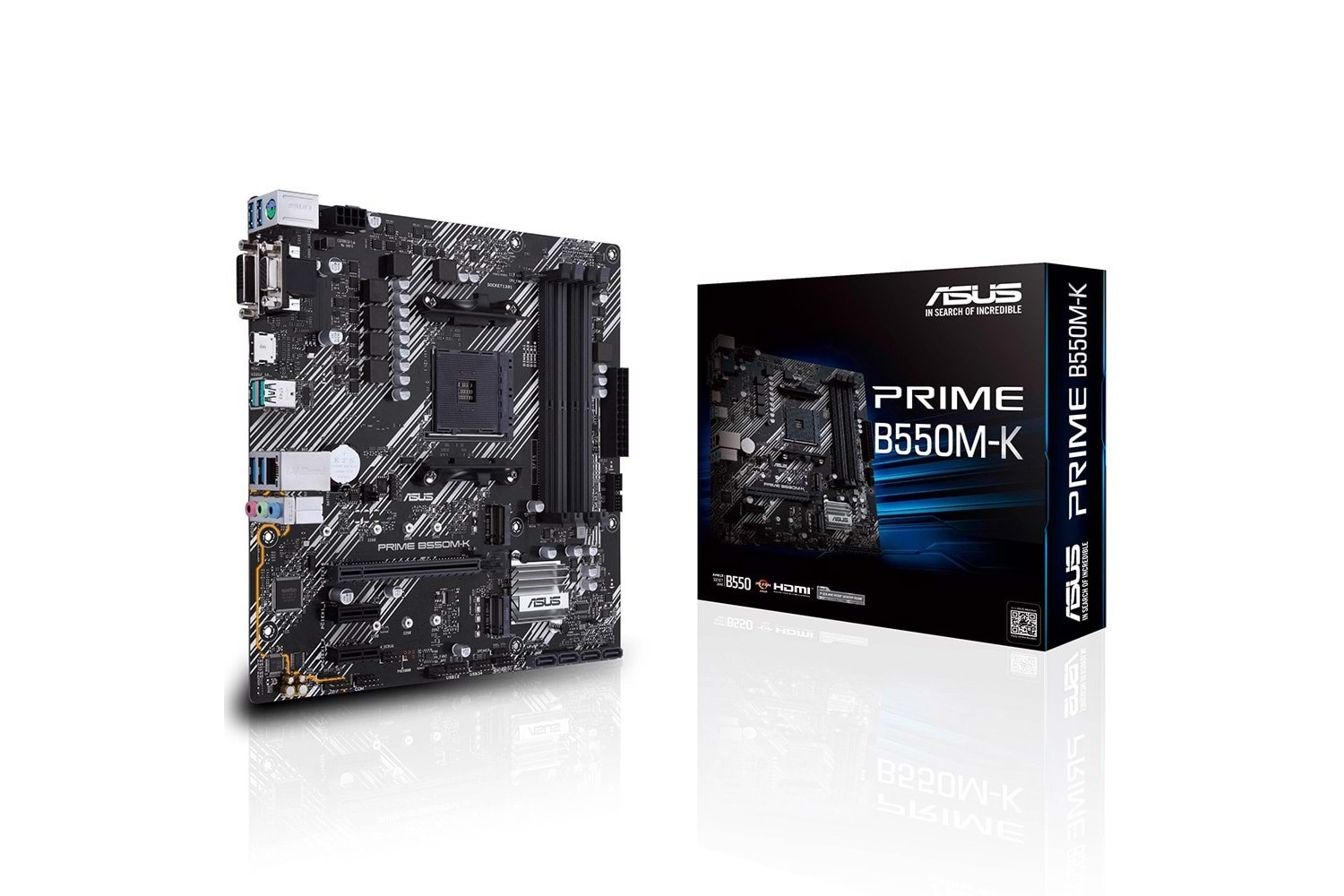 Asus PRIME B550M-K Sata,M2 Ddr4 4440MHz Usb 3.2 Hdmi Vga Dvi Ses G.Lan AM4 mATX Anakart