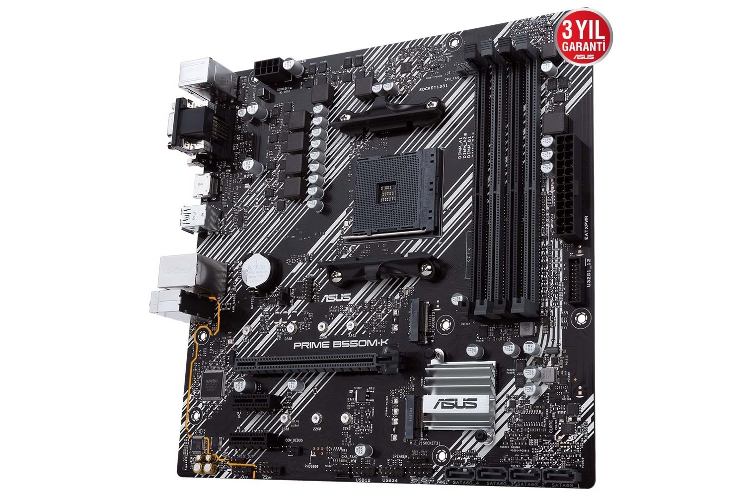 Asus PRIME B550M-K Sata,M2 Ddr4 4440MHz Usb 3.2 Hdmi Vga Dvi Ses G.Lan AM4 mATX Anakart