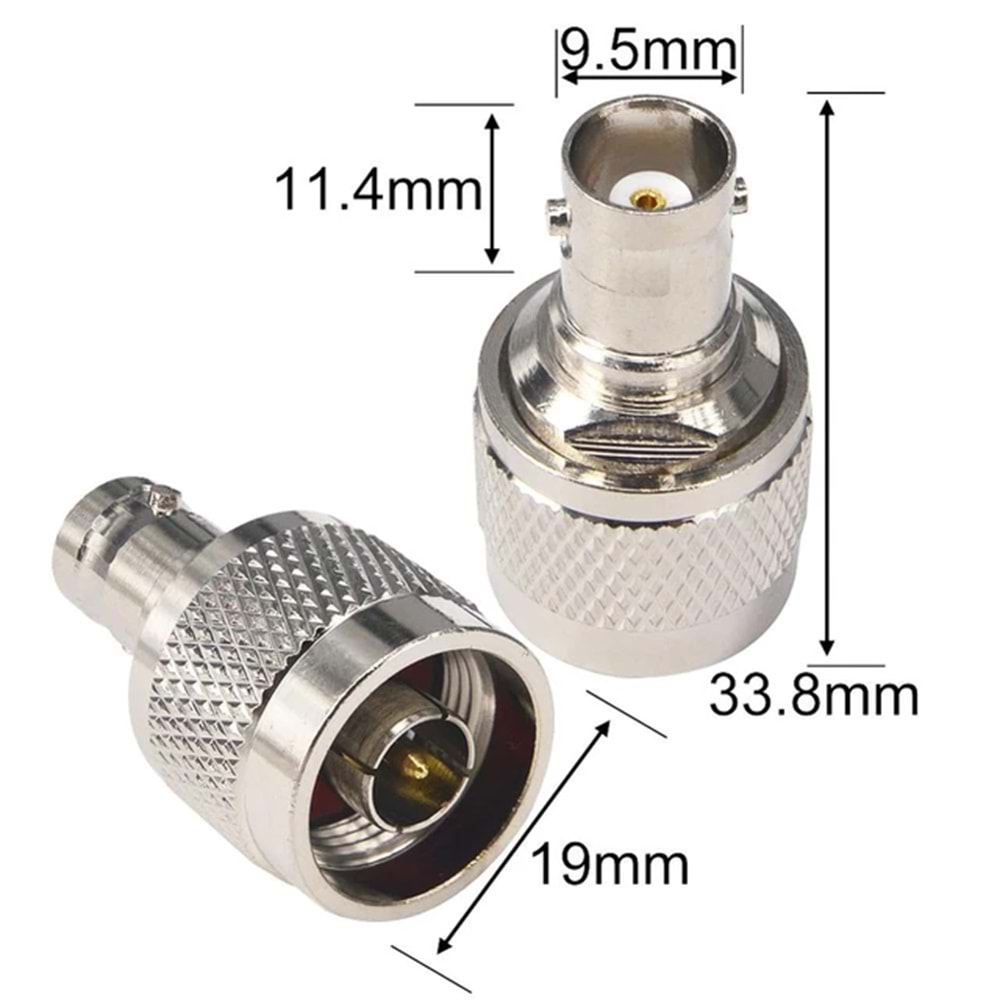 METAL BNC-CC TV ADAPTOR BAGLANTI KONEKTORU 100 LU PAKET