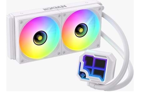 DARYUN BUZZ-V1 240MM Argb Fanlı Yüksek Performanslı Beyaz Renk İşlemci Soğutucusu Amd/İntel Uyumlu