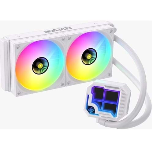DARYUN BUZZ-V1 240MM Argb Fanlı Yüksek Performanslı Beyaz Renk İşlemci Soğutucusu Amd/İntel Uyumlu