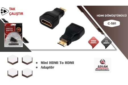 MİNİ HDMI TO HDMI DÖNÜŞTÜRÜCÜ APARAT C581