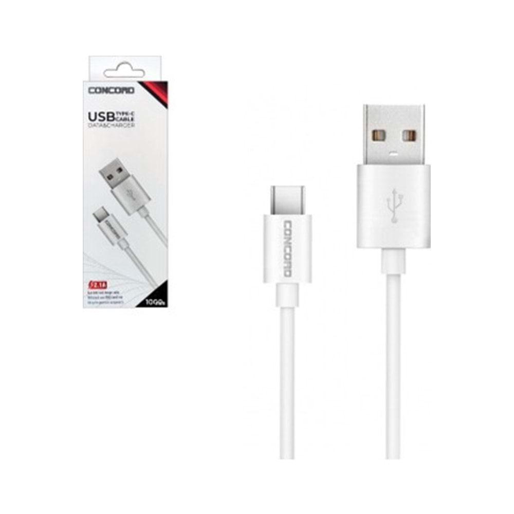 CONCORD C-821 2.1A Type-C 1MT. Data ve Şarj Kablosu