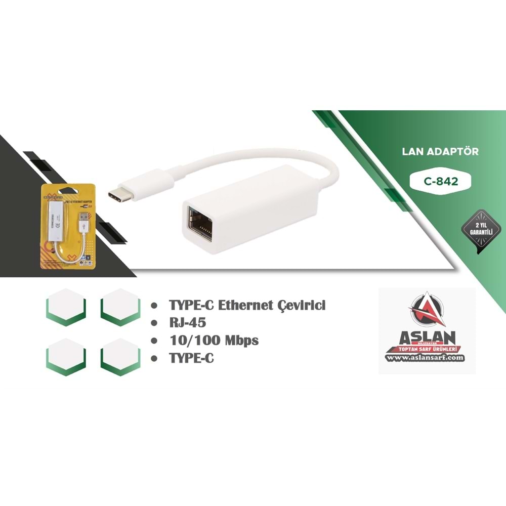 TYPE-C TO ETHERNET ÇEVİRİCİ C842