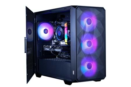 Dragos Diamond 4x ARGB Inner Fan USB 3.0 600W 80+ Plus mATX Bilgisayar Kasası Menteşe Yan Kapak