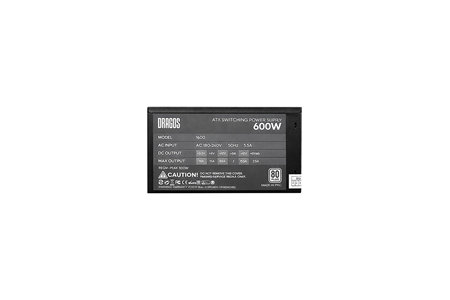 DRAGOS ENERGYFLOW 600W PLUS 12CM FAN 600W 80+ POWER SUPPLY