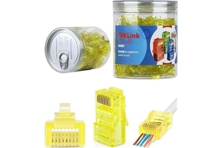 EZRJ45 CAT6 RENKLİ KONNEKTÖR 100LÜ ( MAVİ - SARI - SİYAH ) GAB-CLR