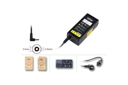 19V 3.42A 3.5*1.35 GRUNDİG - ACER - CASPER İNCE UÇ YENİ NESİL NOTEBOOK ADAPTÖR ( MATE) GR001