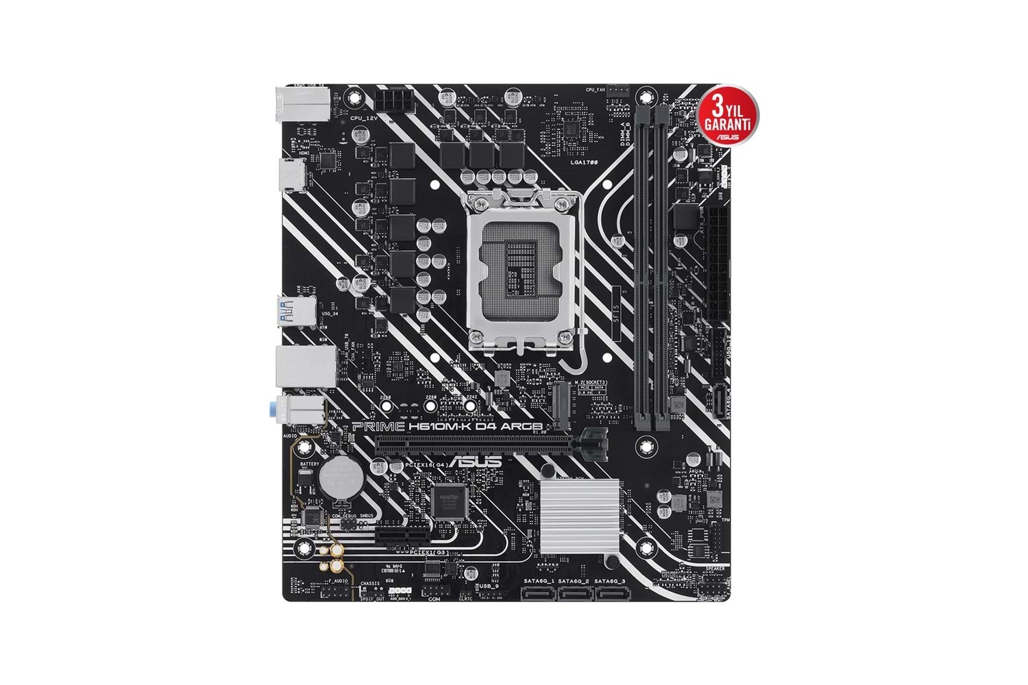 ASUS PRIME H610M-K D4 ARGB INTEL H610 LGA1700 DDR4 3200MHZ HDMI M2 USB3.2 ANAKART 12.13.14.NESIL
