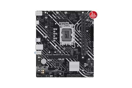ASUS PRIME H610M-K D4 ARGB INTEL H610 LGA1700 DDR4 3200MHZ HDMI M2 USB3.2 ANAKART 12.13.14.NESIL