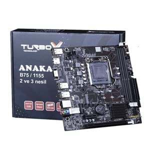 TURBOX B75(H61) M2 DDR3 1600MHZ USB 3.0 VGA HDMI 1155P 2.3.GEN ANAKART