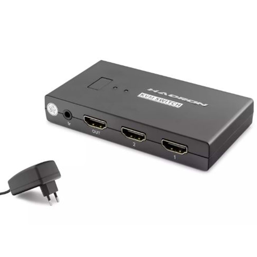 HADRON HDX1373 HDMI KVM SWİTCH 2 PORT + 4*USB HDMI KABLOLU SİYAH