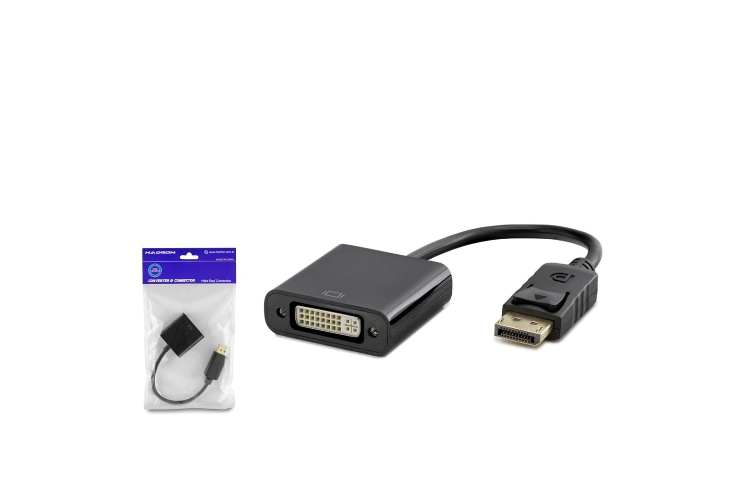 DISPLAY TO DVI ADAPTÖR SİYAH HADRON HDX7772