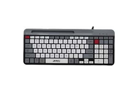 JEDEL USB KABLOLU BEYAZ -GRİ RENKLİ YUMUŞAK TUŞLU HIZLI TEPKİ SESSİZ DÜĞMELİ KLAVYE K37